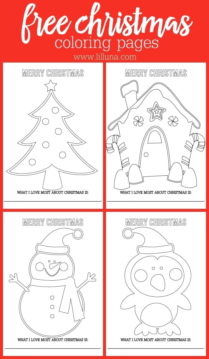 free christmas coloring sheets | lil' luna